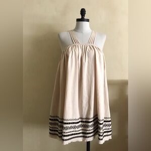 Frea People Sleeveless Top with Black Embroidery